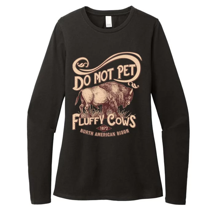 Vintage Do Not Pet The Fluffy Cows Womens CVC Long Sleeve Shirt