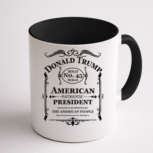 Vintage Donald Trump No 45 Bold MAGA Whisky Label Coffee Mug