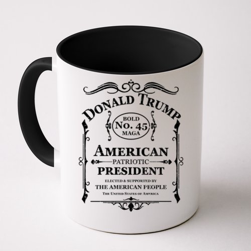 Vintage Donald Trump No 45 Bold MAGA Whisky Label Coffee Mug