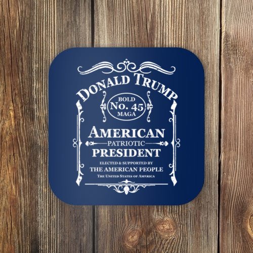 Vintage Donald Trump No 45 Bold MAGA Whisky Label Coaster