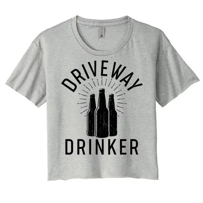 Vintage Driveway Drinker Women's Crop Top Tee