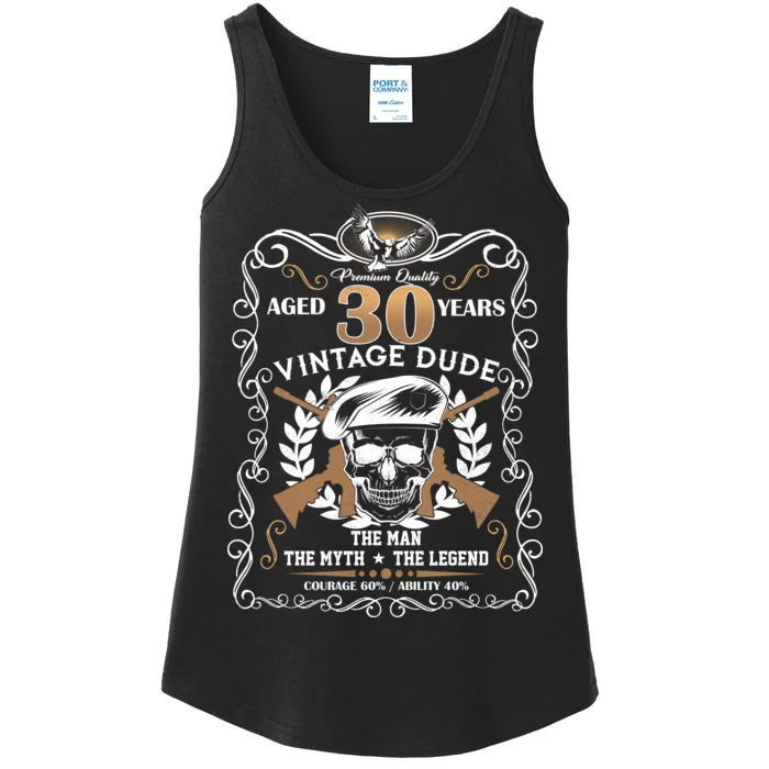 Vintage Dude Aged 30 Years Man Myth Legend 30th Birthday Ladies Essential Tank