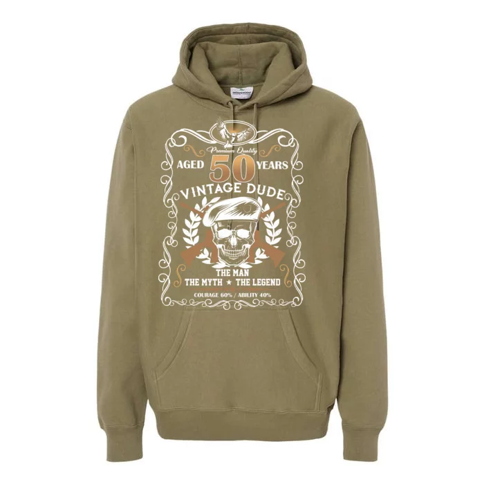 Vintage Dude Aged 50 Years Man Myth Legend 50th Birthday Premium Hoodie