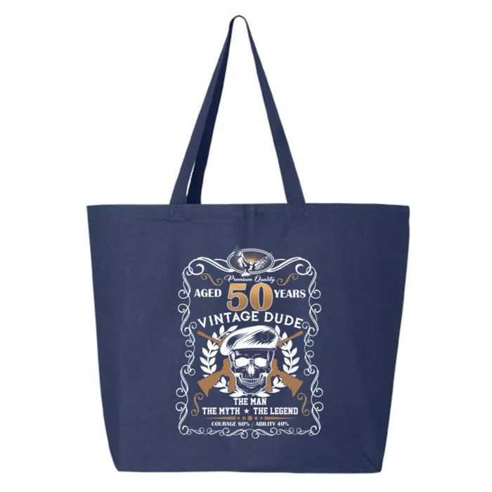 Vintage Dude Aged 50 Years Man Myth Legend 50th Birthday 25L Jumbo Tote