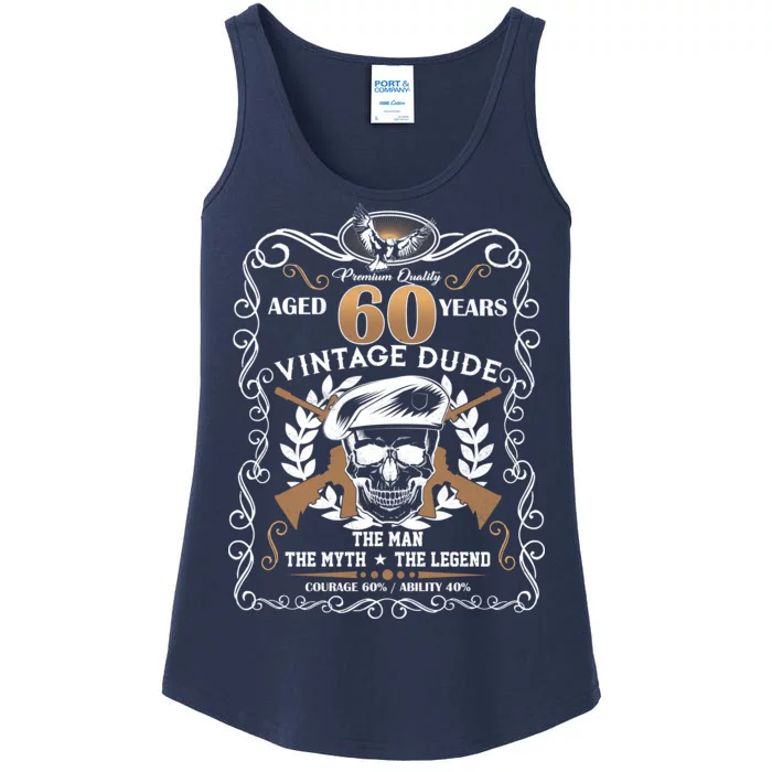 Vintage Dude Aged 60 Years Man Myth Legend 60th Birthday Ladies Essential Tank