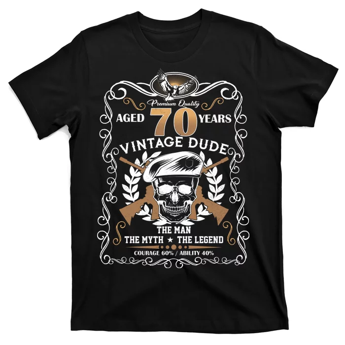 Vintage Dude Aged 70 Years Man Myth Legend 70th Birthday T-Shirt ...