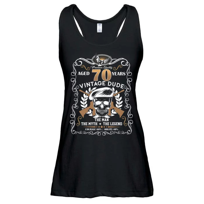 Vintage Dude Aged 70 Years Man Myth Legend 70th Birthday Ladies Essential Flowy Tank