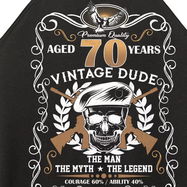 Vintage Dude Aged 70 Years Man Myth Legend 70th Birthday Women’s Perfect Tri Rocker Tank