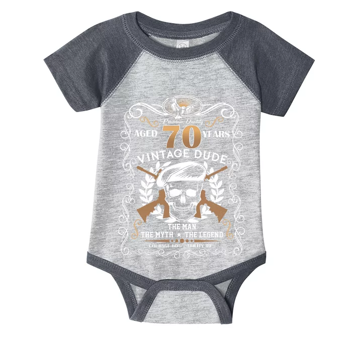 Vintage Dude Aged 70 Years Man Myth Legend 70th Birthday Infant Baby Jersey Bodysuit