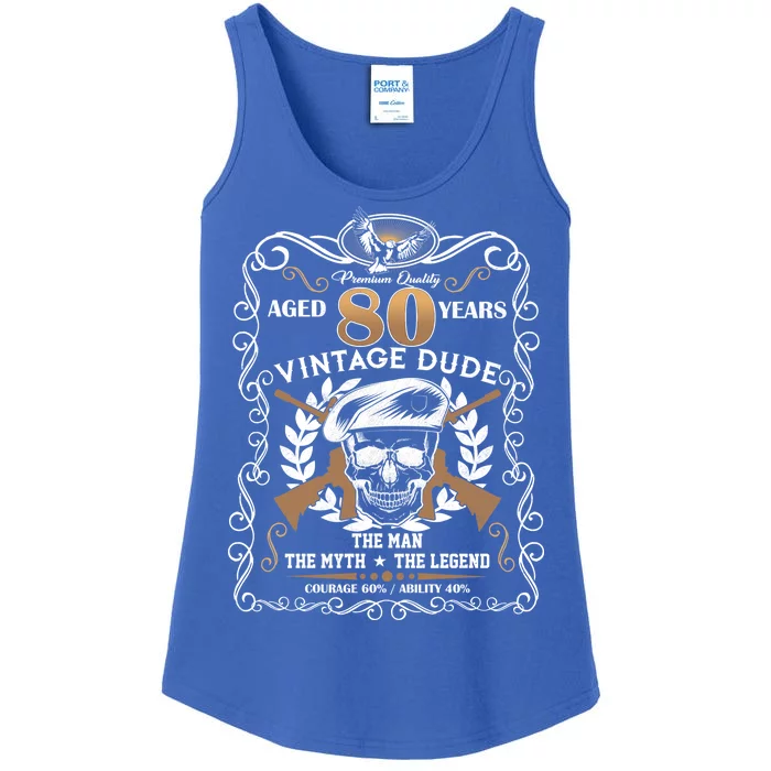 Vintage Dude Aged 80 Years Man Myth Legend 80th Birthday Ladies Essential Tank