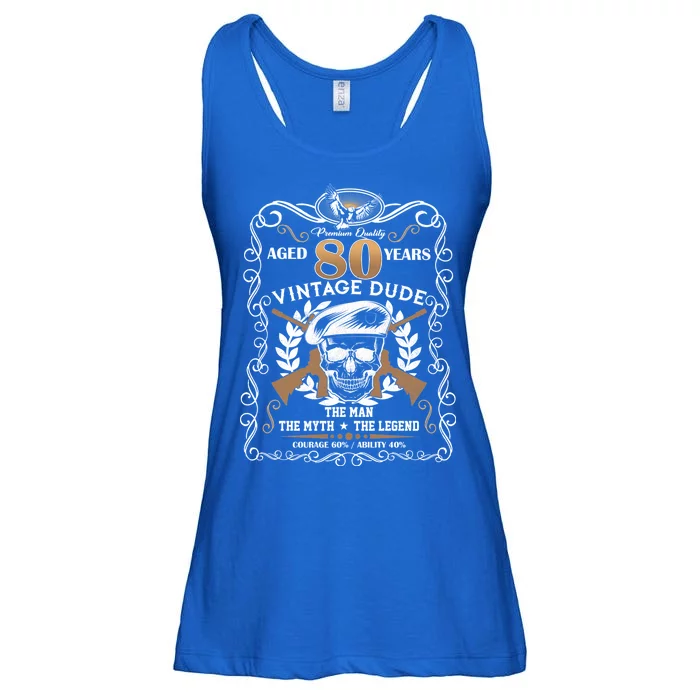 Vintage Dude Aged 80 Years Man Myth Legend 80th Birthday Ladies Essential Flowy Tank