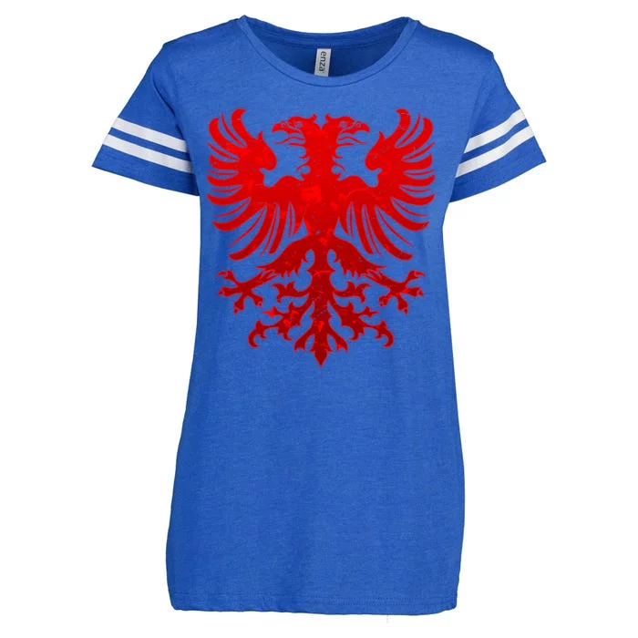 Vintage Eagle Albanian Flag Enza Ladies Jersey Football T-Shirt