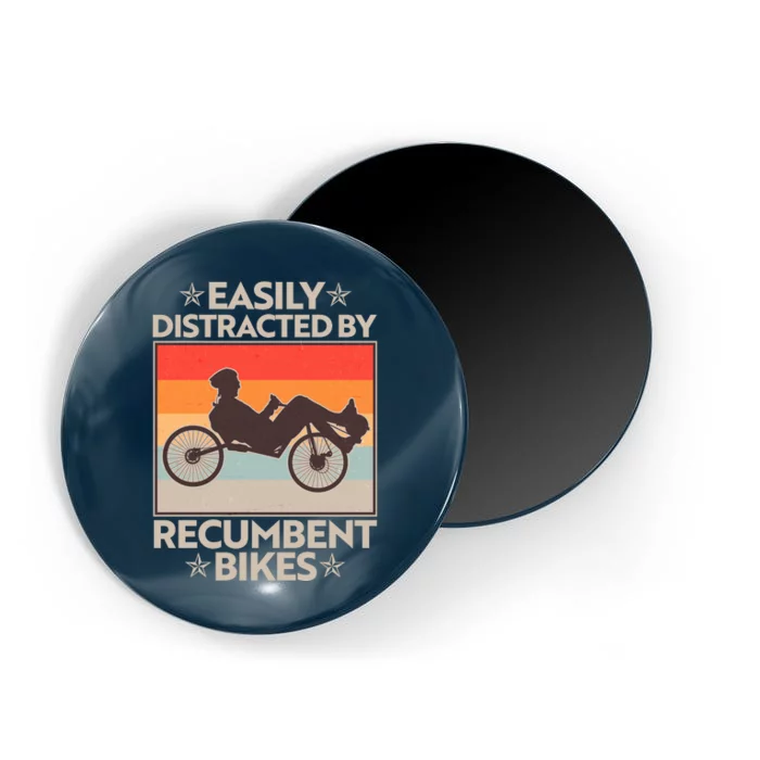 Vintage Easily Distracted By Recumbent Bikes Magnet