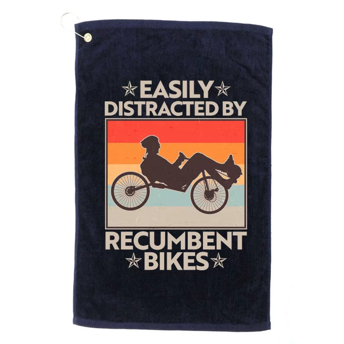 Vintage Easily Distracted By Recumbent Bikes Platinum Collection Golf Towel