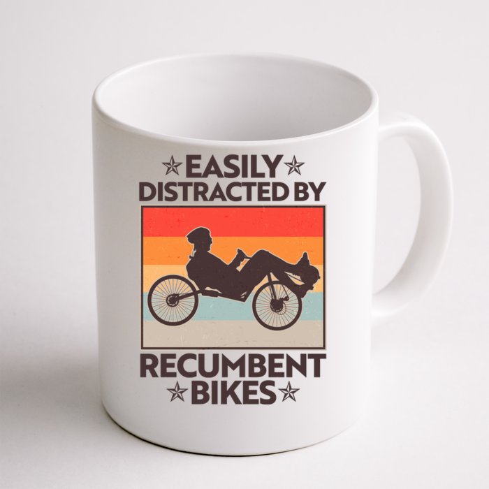 Vintage Easily Distracted By Recumbent Bikes Front & Back Coffee Mug