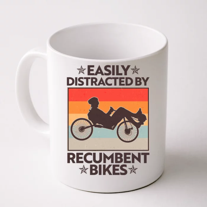 Vintage Easily Distracted By Recumbent Bikes Front & Back Coffee Mug