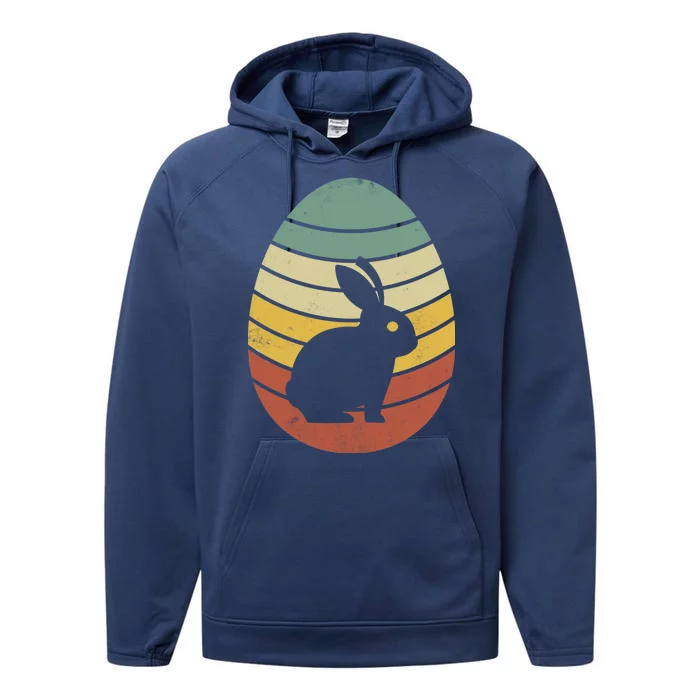 Vintage Easter Bunny Egg Performance Fleece Hoodie