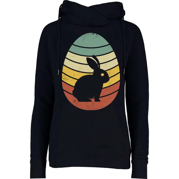 Vintage Easter Bunny Egg Womens Funnel Neck Pullover Hood