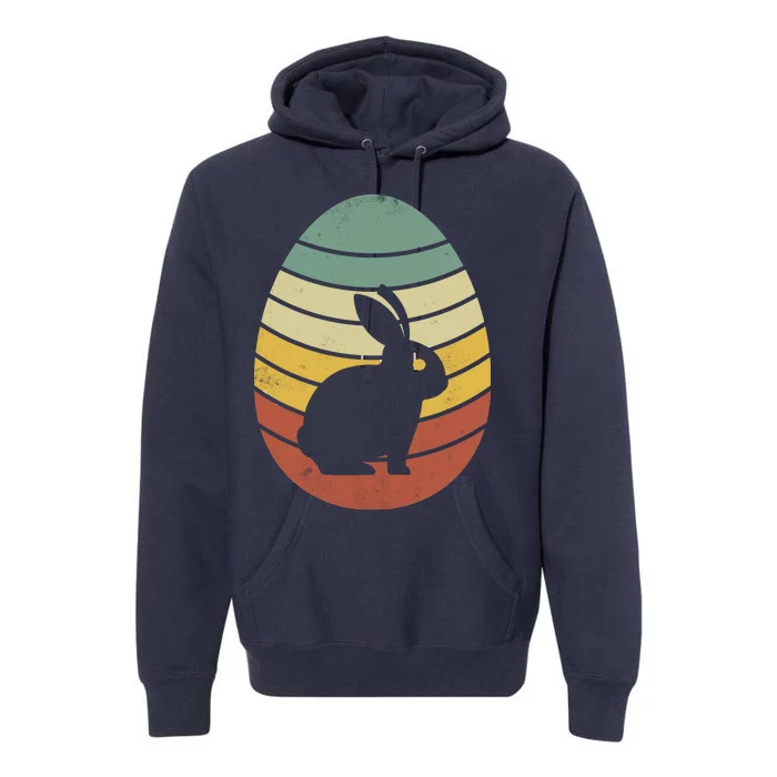 Vintage Easter Bunny Egg Premium Hoodie