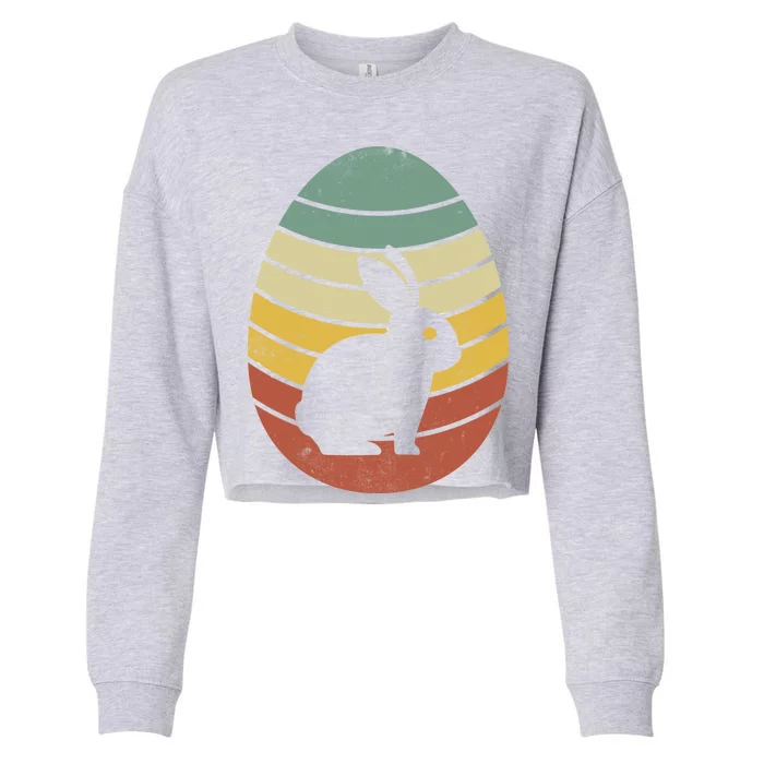 Vintage Easter Bunny Egg Cropped Pullover Crew