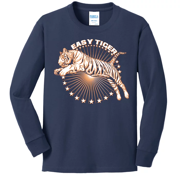 Vintage Easy Tiger Kids Long Sleeve Shirt