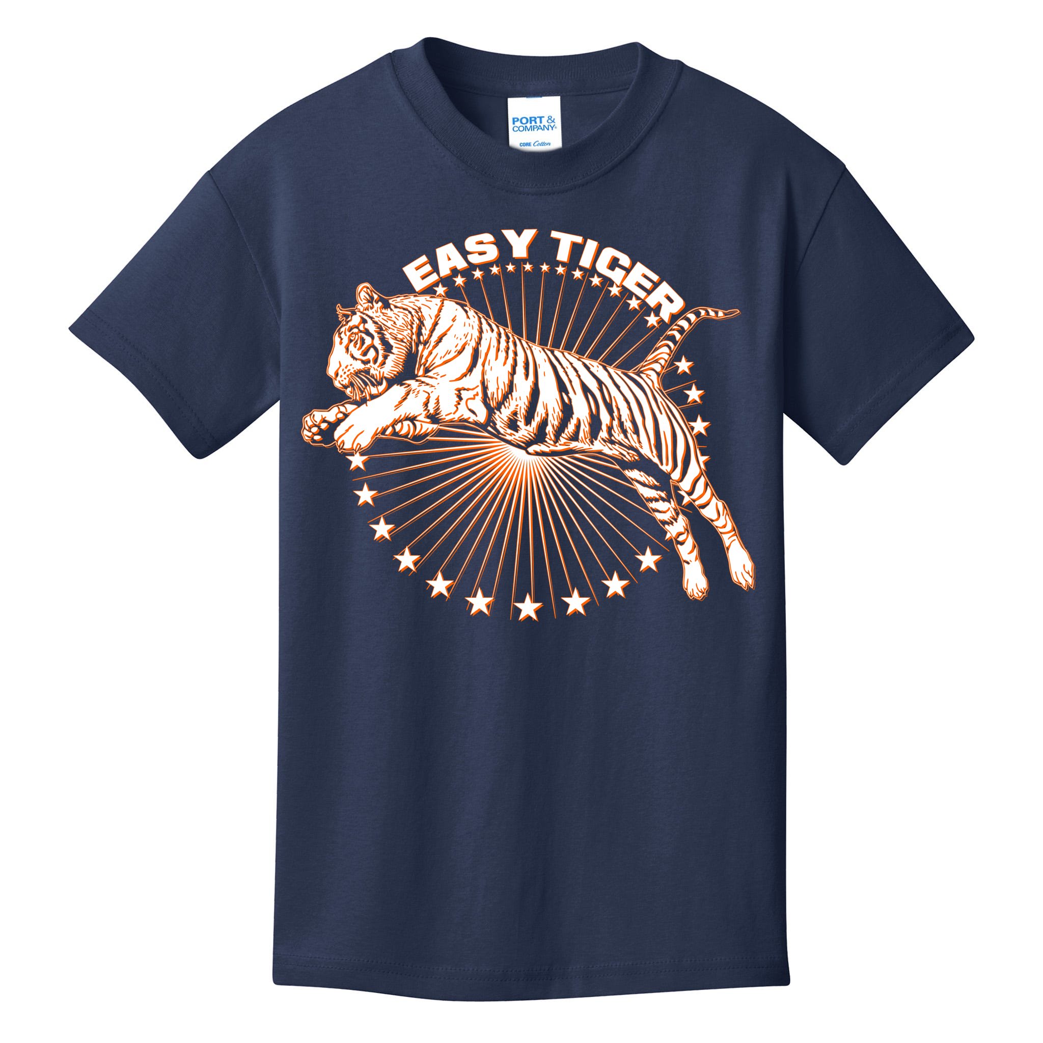 Easy Tiger Vintage Unisex Youth T-Shirt. Olive Green Kids Triblend Tee with  Tiger. Shirt for Boys and Girls. Made in USA