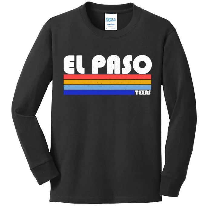 Vintage El Paso Texas Kids Long Sleeve Shirt