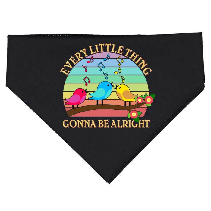 Vintage Every Little Thing Is Gonna Be Alright Birds USA-Made Doggie Bandana