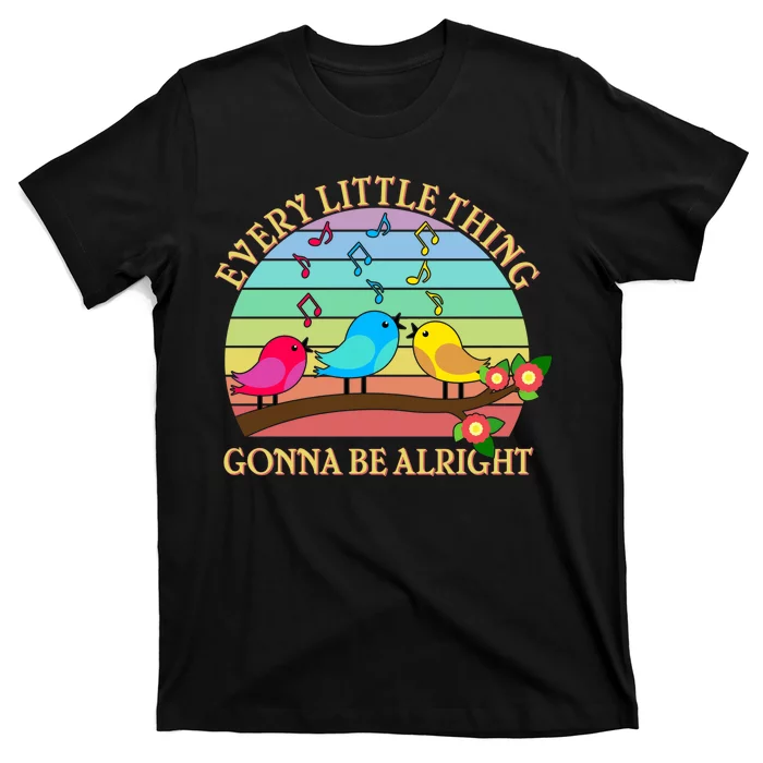 Vintage Every Little Thing Is Gonna Be Alright Birds T-Shirt