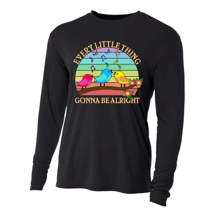 Vintage Every Little Thing Is Gonna Be Alright Birds Cooling Performance Long Sleeve Crew