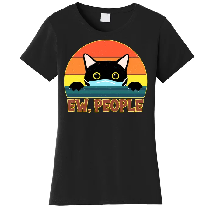 Vintage Ew People Social Distancing Mask Cat Women's T-Shirt