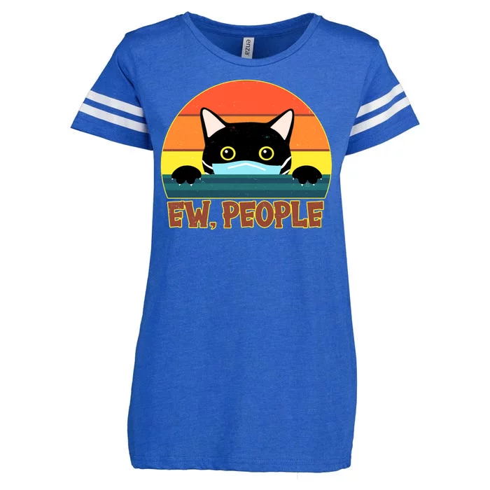 Vintage Ew People Social Distancing Mask Cat Enza Ladies Jersey Football T-Shirt