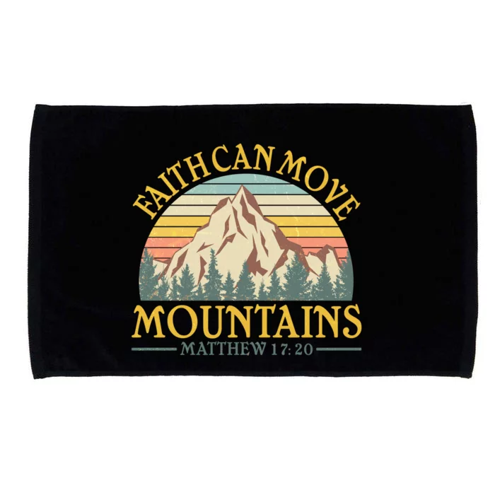 Vintage Faith Can Move Mountains Matthew 17:20 Microfiber Hand Towel