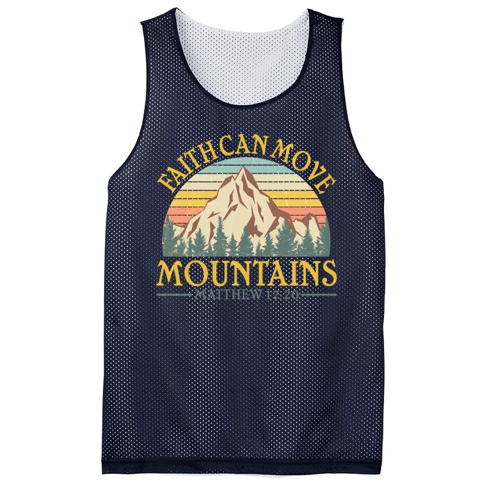 Vintage Faith Can Move Mountains Matthew 17:20 Mesh Reversible Basketball Jersey Tank