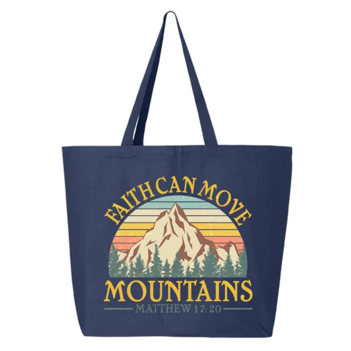 Vintage Faith Can Move Mountains Matthew 17:20 25L Jumbo Tote