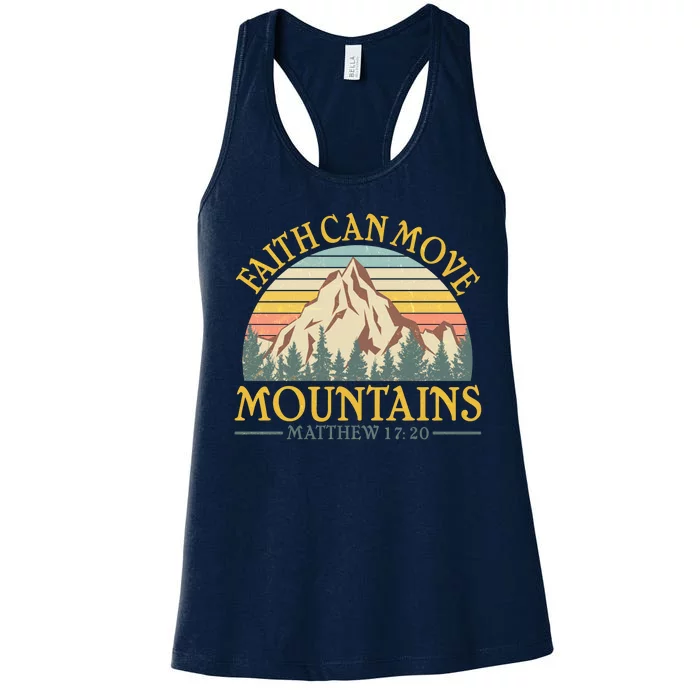 Vintage Faith Can Move Mountains Matthew 17:20 Women's Racerback Tank