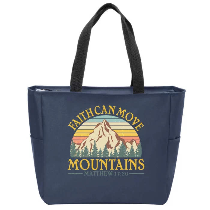 Vintage Faith Can Move Mountains Matthew 17:20 Zip Tote Bag