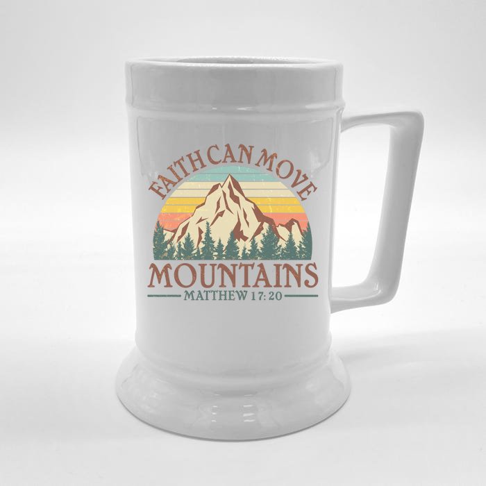 Vintage Faith Can Move Mountains Matthew 17:20 Front & Back Beer Stein