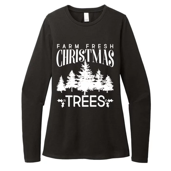 Vintage Farm Fresh Christmas Trees Womens CVC Long Sleeve Shirt