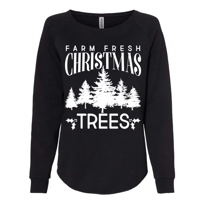 Vintage Farm Fresh Christmas Trees Womens California Wash Sweatshirt