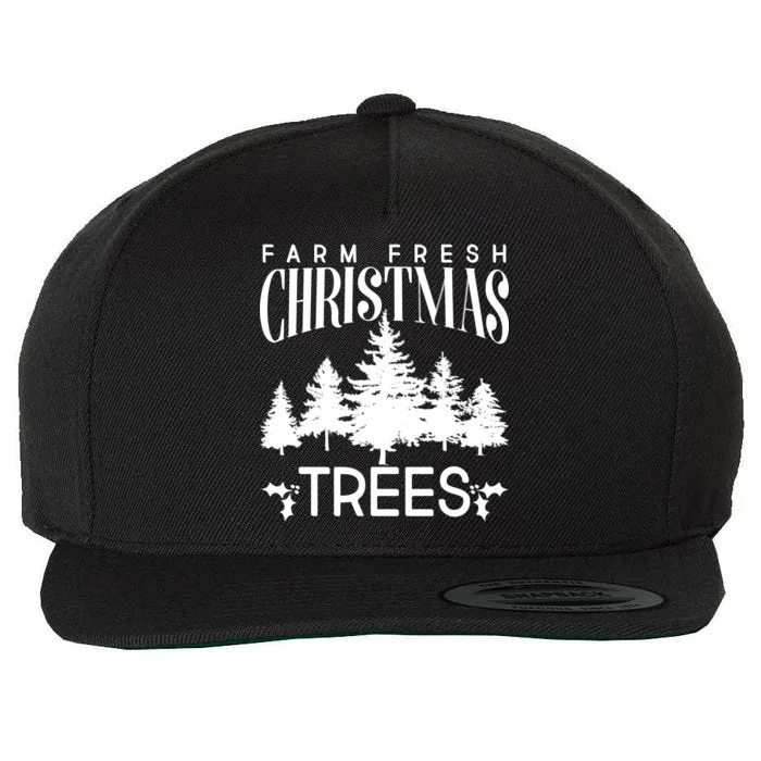 Vintage Farm Fresh Christmas Trees Wool Snapback Cap