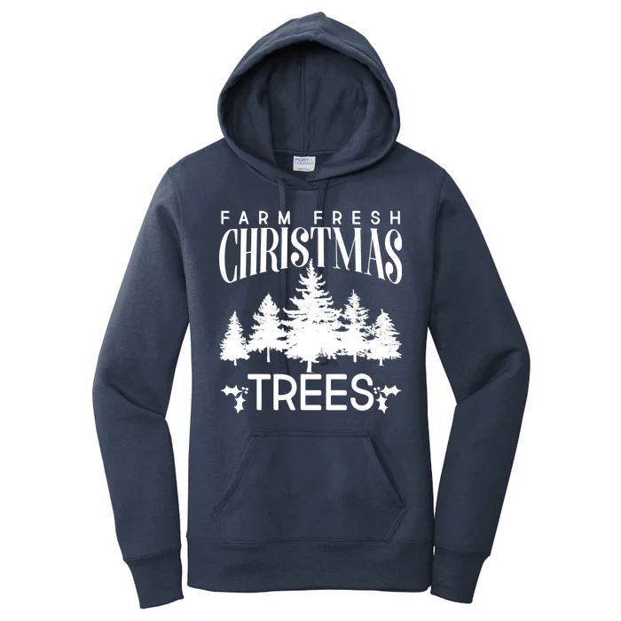 Vintage Farm Fresh Christmas Trees Women's Pullover Hoodie