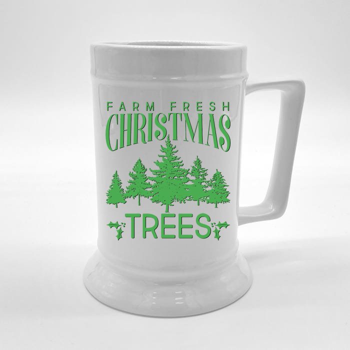 Vintage Farm Fresh Christmas Trees Front & Back Beer Stein