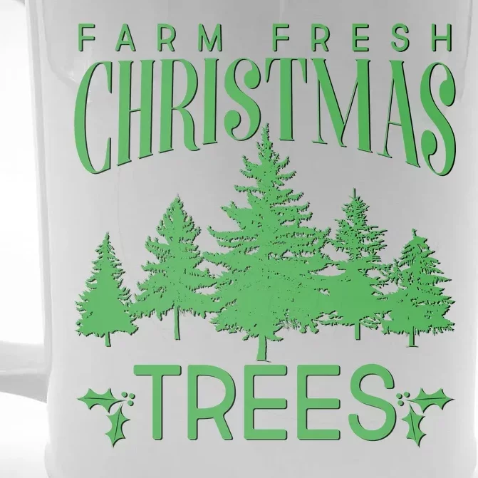 Vintage Farm Fresh Christmas Trees Front & Back Beer Stein