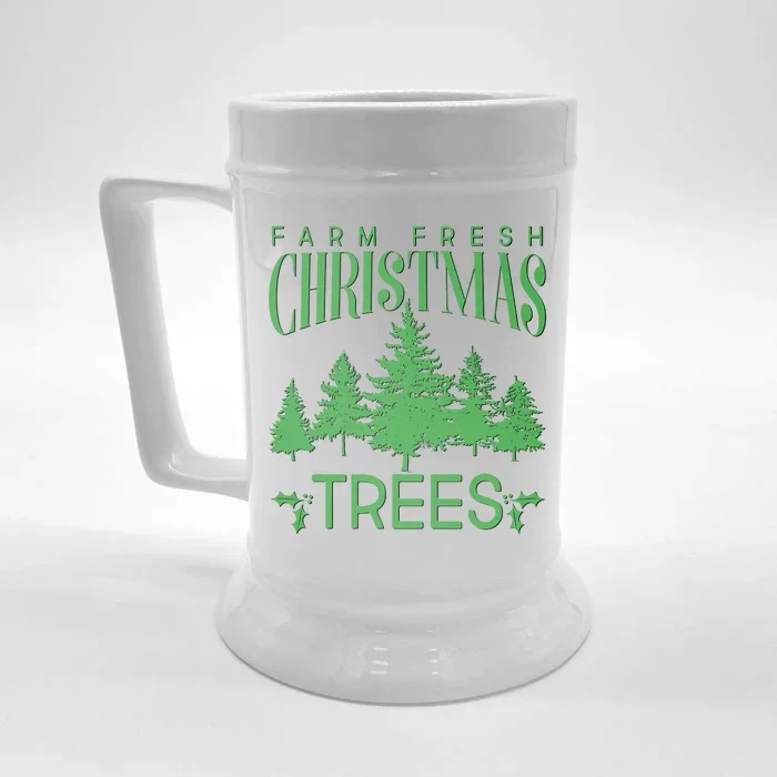 Vintage Farm Fresh Christmas Trees Front & Back Beer Stein