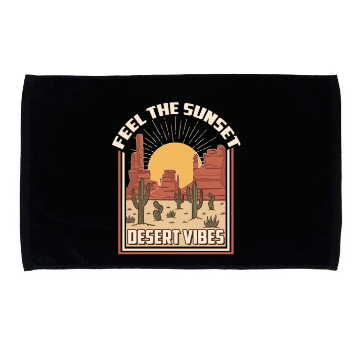 Vintage Feel The Sunset Desert Vibes Microfiber Hand Towel