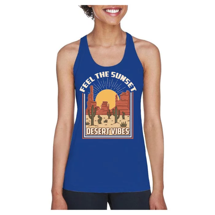 Vintage Feel The Sunset Desert Vibes Women's Racerback Tank