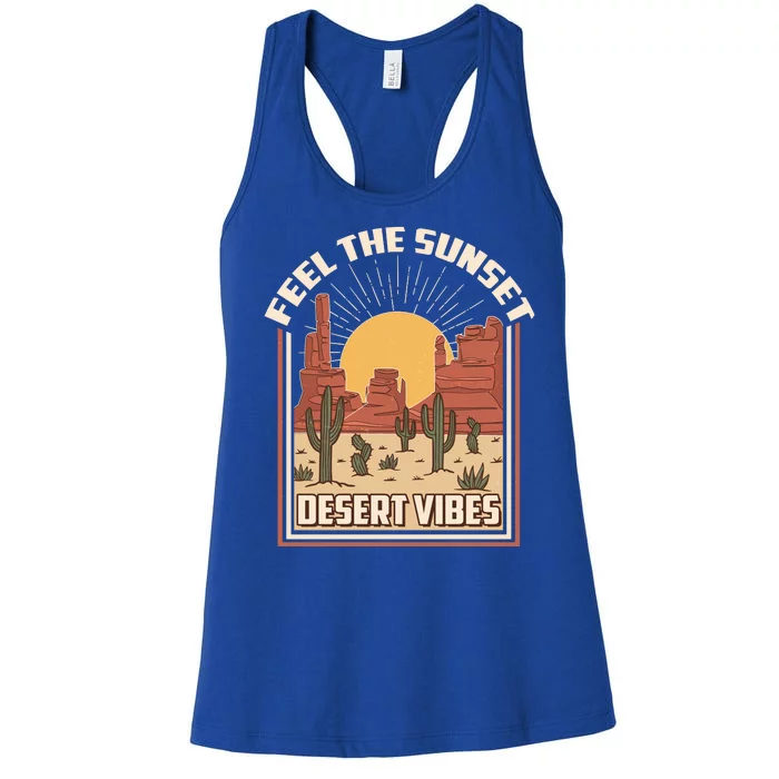 Vintage Feel The Sunset Desert Vibes Women's Racerback Tank