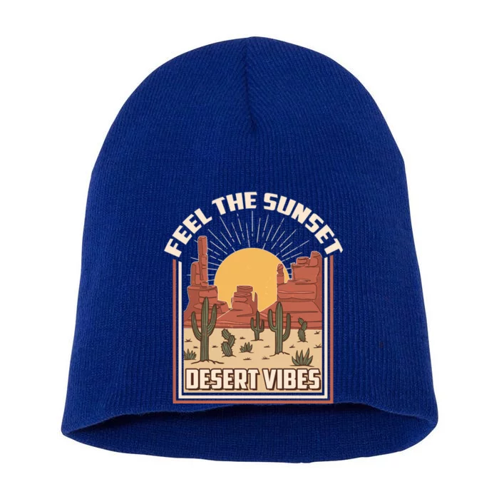 Vintage Feel The Sunset Desert Vibes Short Acrylic Beanie