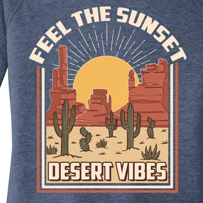 Vintage Feel The Sunset Desert Vibes Women's Perfect Tri Tunic Long Sleeve Shirt